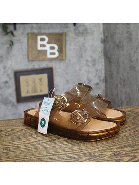 Shade & Shore Gemma Jelly Slide Sandals 94748344 Tan Brown 9M